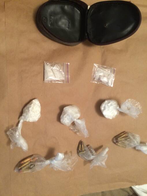 Cocaine and ammunition allegedly found during the search of Lucas Clark's home. Photo: ACT Policing