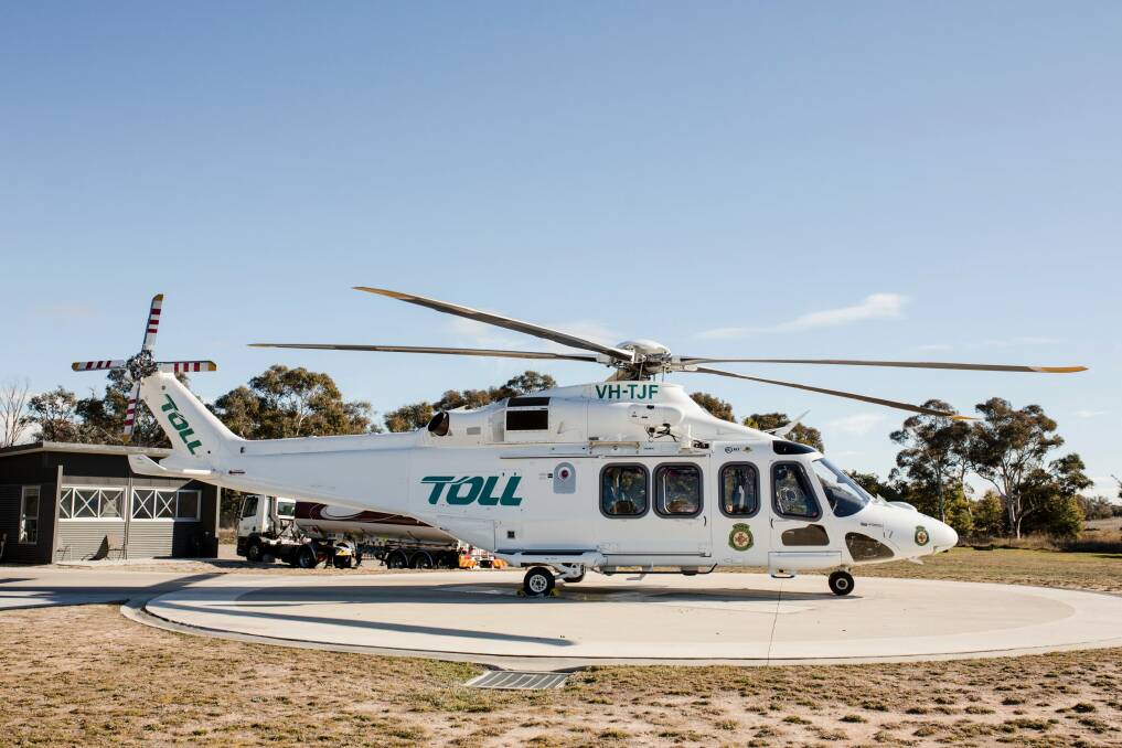 Toll's new Agusta Westland 139 helicopter will now provide medical assistance to people in the ACT and southern NSW. Photo: Jamila Toderas