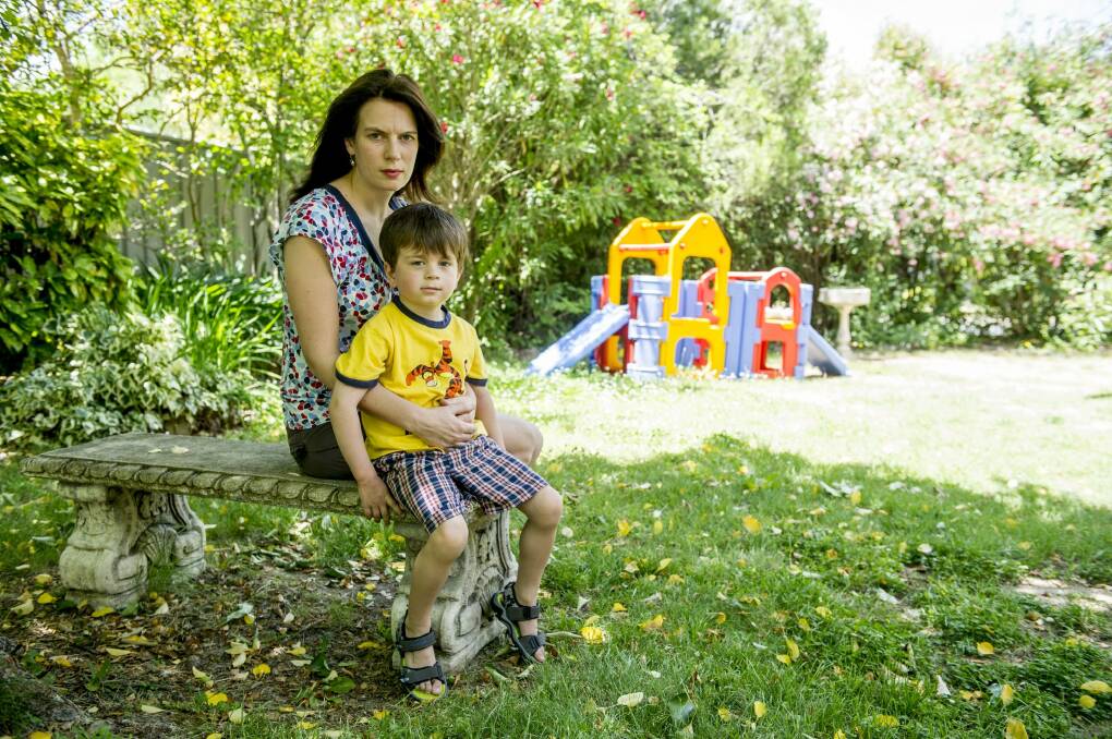Weston Creek mother Jennifer Merriman has been told her her son Rhye's NDIS package will be billed for term four of the ACT government-provided early intervention service. Photo: Jay Cronan
