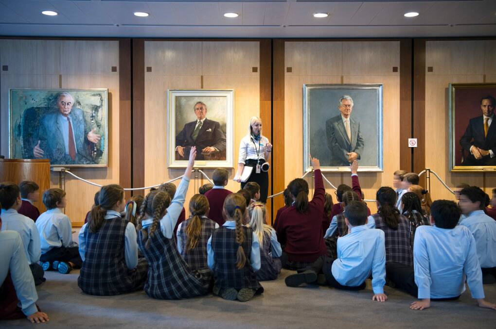 Students on a tour of Parliament House, Canberra Photo: DPS/Auspic