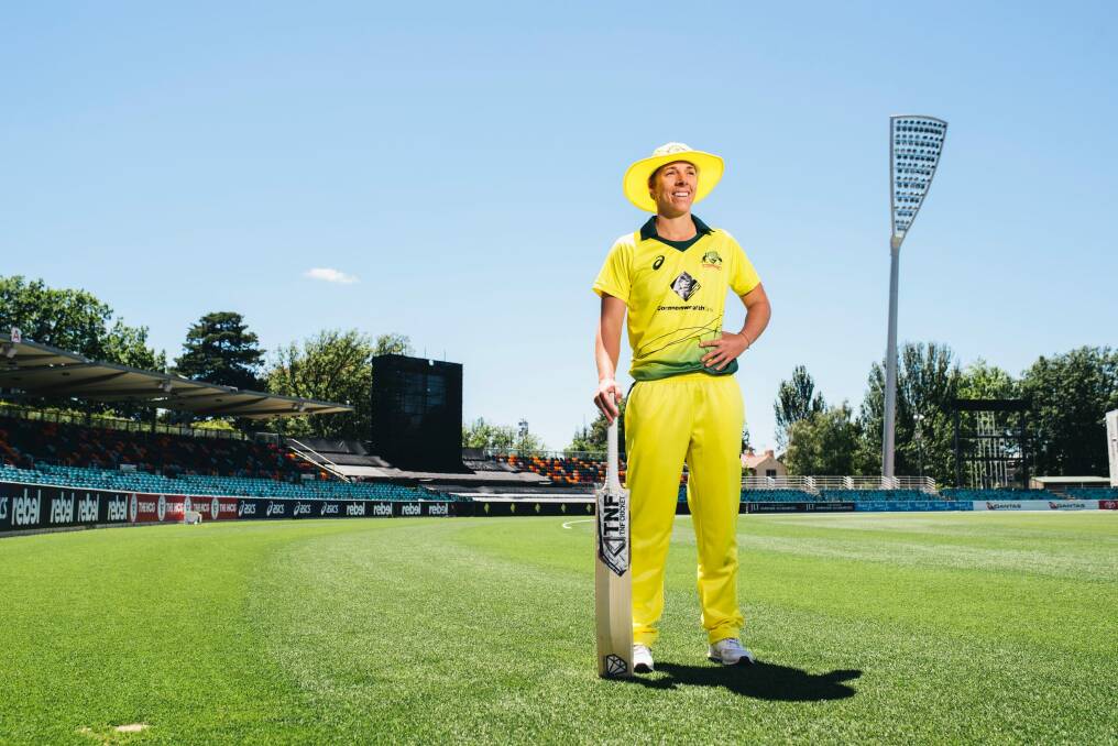 Australian cricketer Elyse Villani at Manuka Oval Photo: Rohan Thomson
