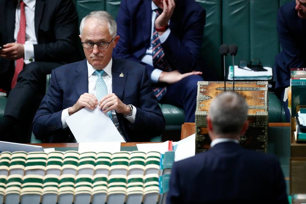 Malcolm Turnbull and Bill Shorten in question time last month. Labor can afford to lose seats; the government cannot. Photo: Alex Ellinghausen