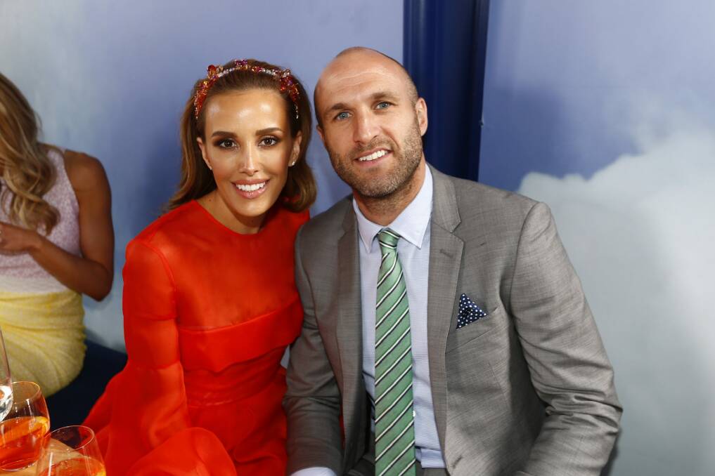 Rebecca and Chris Judd at the Melbourne Cup last year. Photo: Eddie Jim