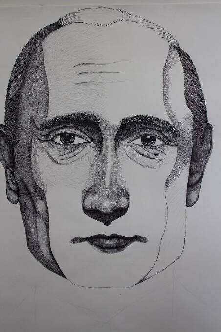 Rhys Hulkkonen's portrait of Vladimir Putin.