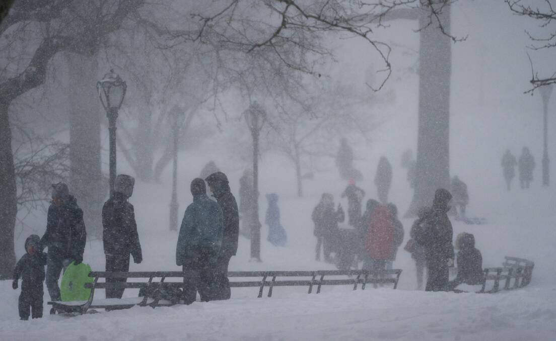A snow-filled Central Park in New York during last month's snowstorm. Photo: AP