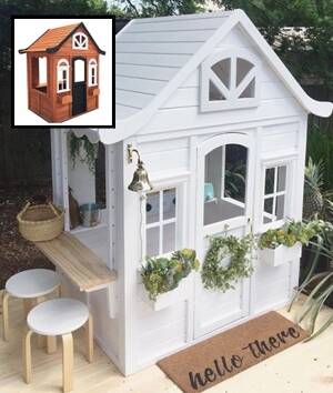No mud pies allowed? Another doneover Kmart cubby house. Photo: Supplied
