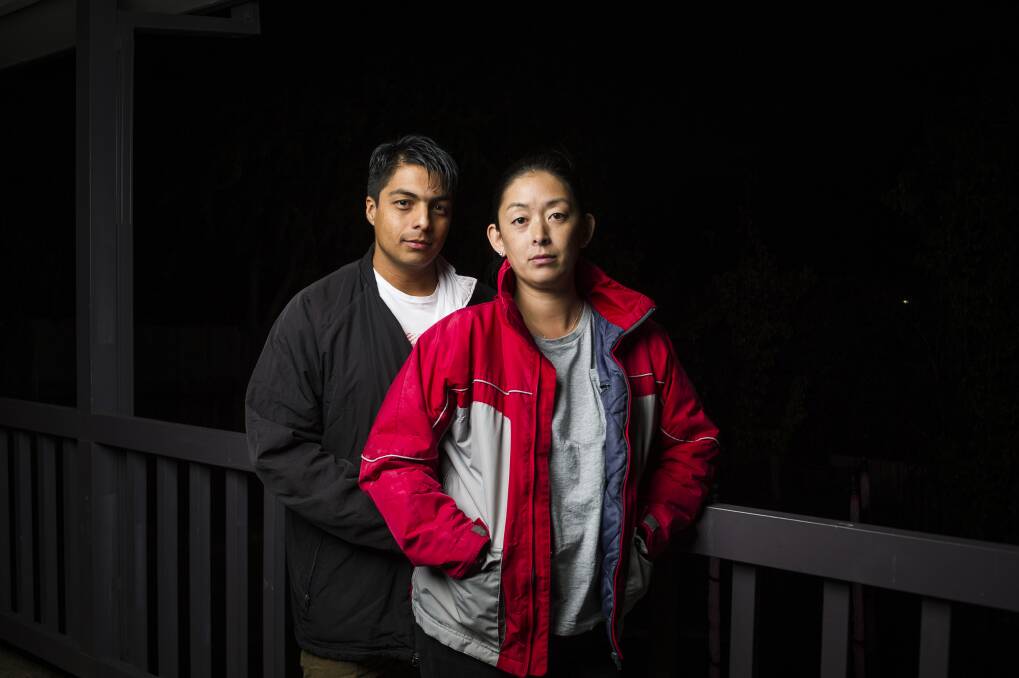 Josue and Kristen Castro work multiple jobs yet struggle to manage expenses with the rising cost of living. Photo: Dion Georgopoulos