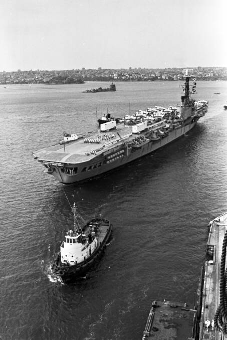 The HMAS Melbourne docks in Sydney on November 22, 1967, during the Vietnam War. Photo: Ted Golding
