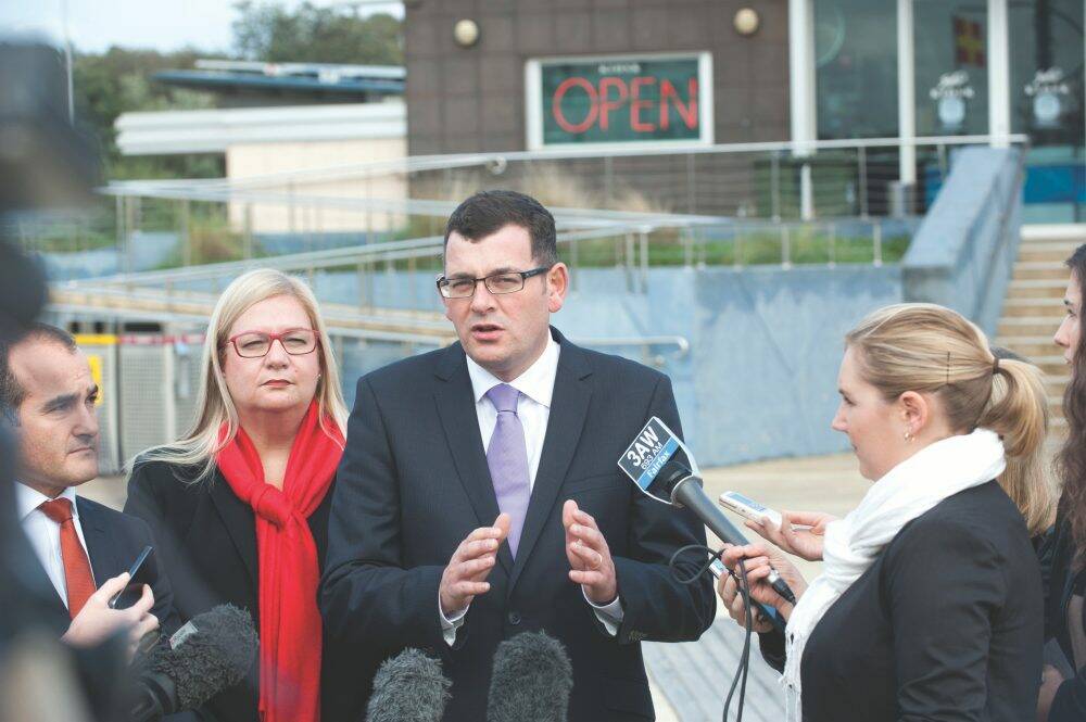 Helen Constas with state Labor leader Daniel Andrews. Photo: Jesse Marlow