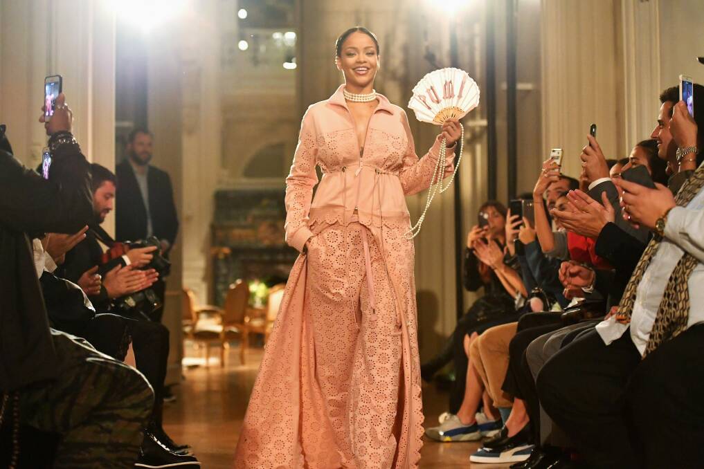 Rihanna on the runway for her Fenty x Puma collection. Photo: Getty Images