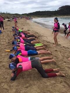 Canberra-Broulee Nippers at the beach last season. Photo: Supplied