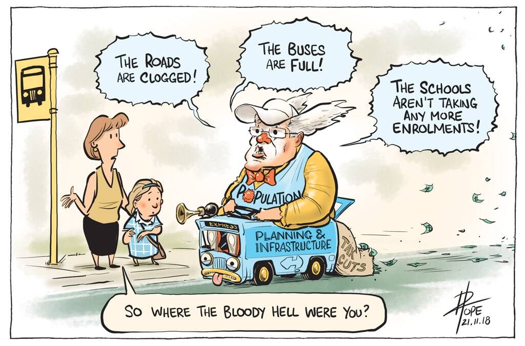 The Canberra Times editorial cartoon, November 21, 2018. Photo: David Pope