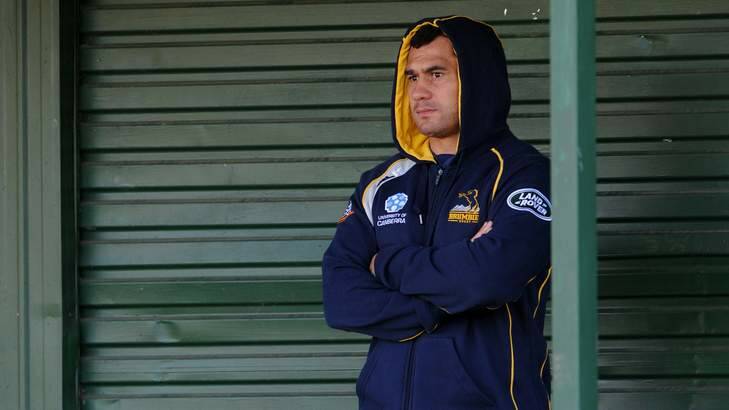 George Smith sits out Brumbies training yesterday. Photo: Graham Tidy