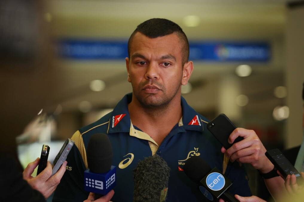 Opportunity knocks: Kurtley Beale at Sydney Airport before flying out to join the Wallabies on their spring tour. Photo: AAP