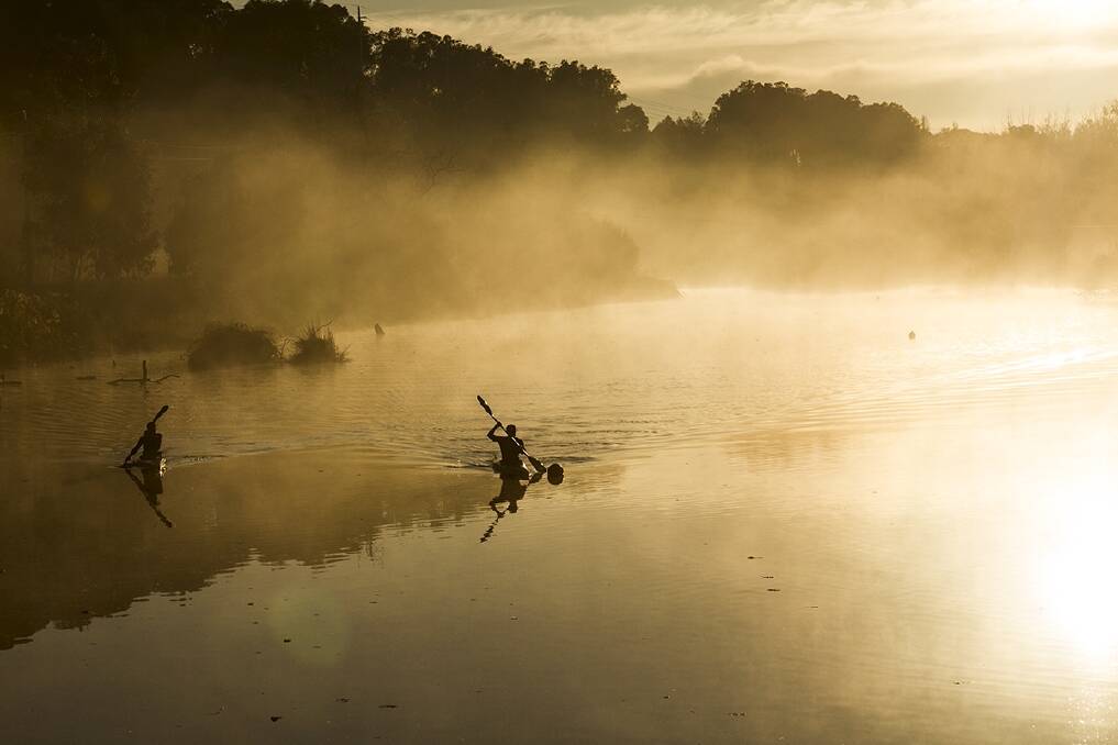 Brian Rosenberg's <i>Kayaks on the lake at dawn</i>. Photo: Brian Rosenberg