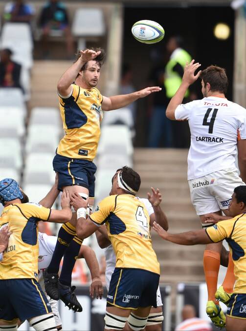 Brumbies lock Sam Carter was sent to the sin bin in the first half for repeated team infringements. Photo: Gallo Images
