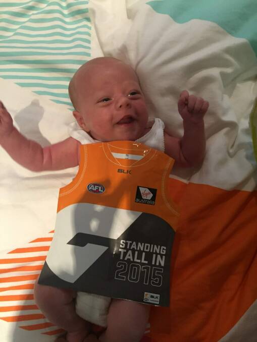 Lenny John Talbot, potentially the GWS Giants' youngest member ever. Photo: Supplied
