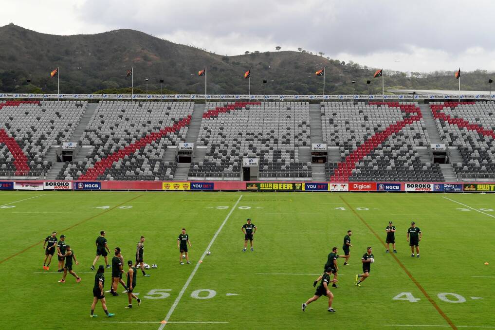 Breaking new ground: The Prime Minister's XIII team trains on Port Moresby's National Stadium. Photo: AAP