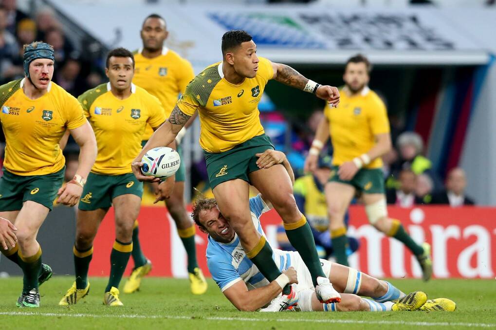 Hobbled off: Israel Folau. Photo: Getty Images