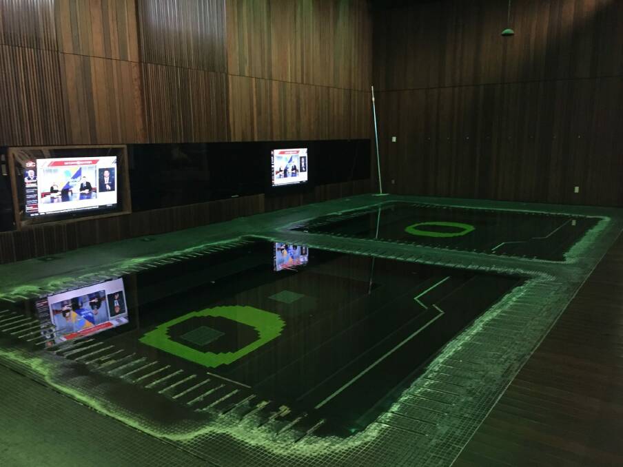 The recovery pool at the training facility of the Oregon Ducks' college football team in the US. Photo: Supplied