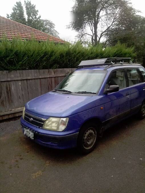 The purple station wagon allegedly used in two separate hit-and-runs. Photo: Facebook