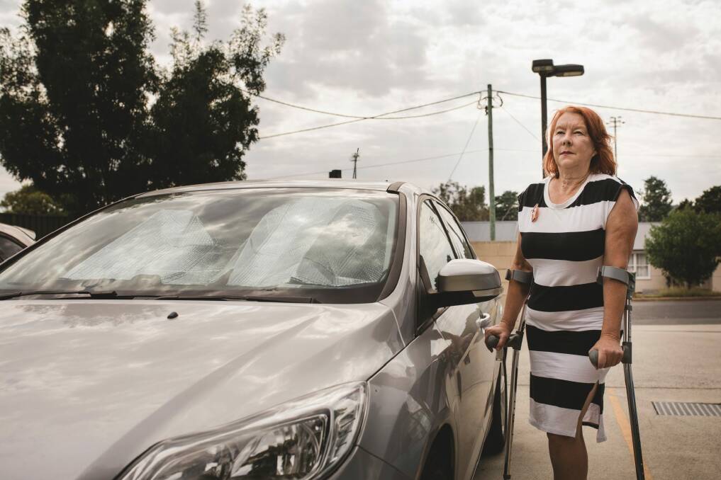 Penny Leemhuis, who has a permanent disability after a fall in 1994, also needs funds to modify her car so she can drive over the border and continue her housing advocacy work. Photo: Jamila Toderas