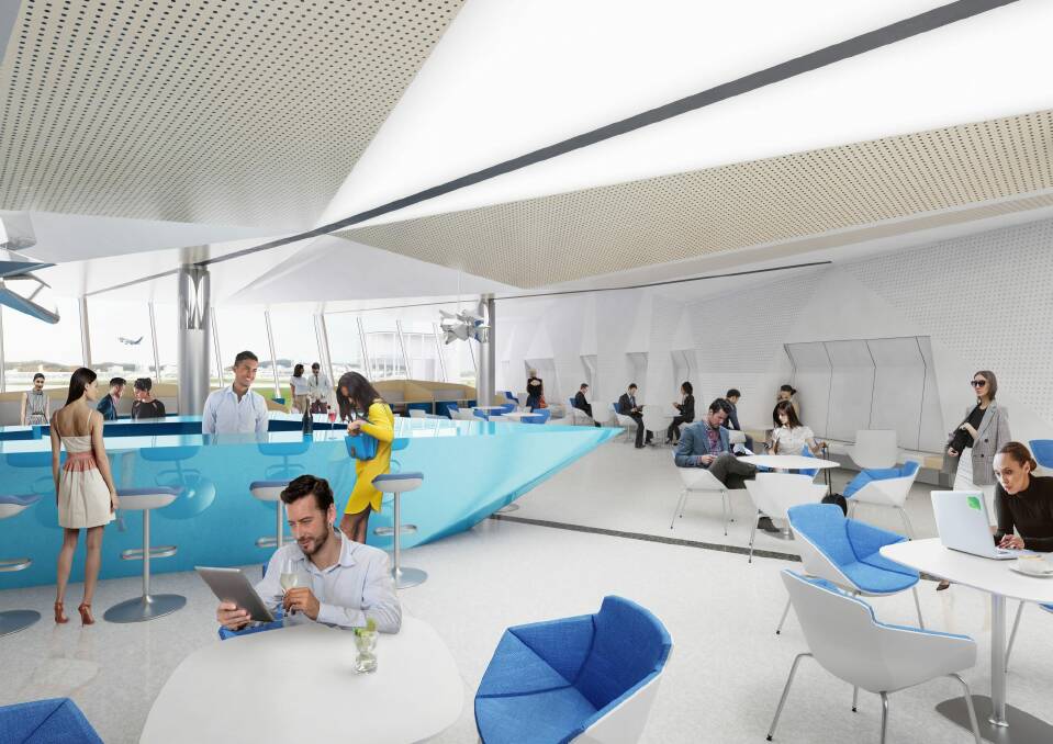 Artist impressions of the new departure area at Canberra Airport. Photo: Suppied