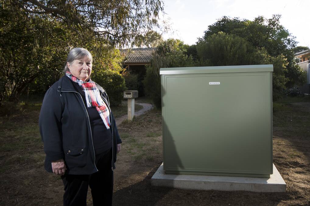 Ms Anderson was critical of the lack of consultation between NBN Co and herself after the node was moved closer to her property than originally planned. Photo: Elesa Kurtz