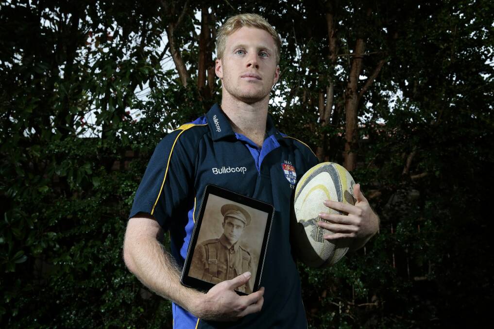 Matthew Narracott will pay tribute to great great uncle George Oswald Blair on Anzac Day. Photo: Jeffrey Chan