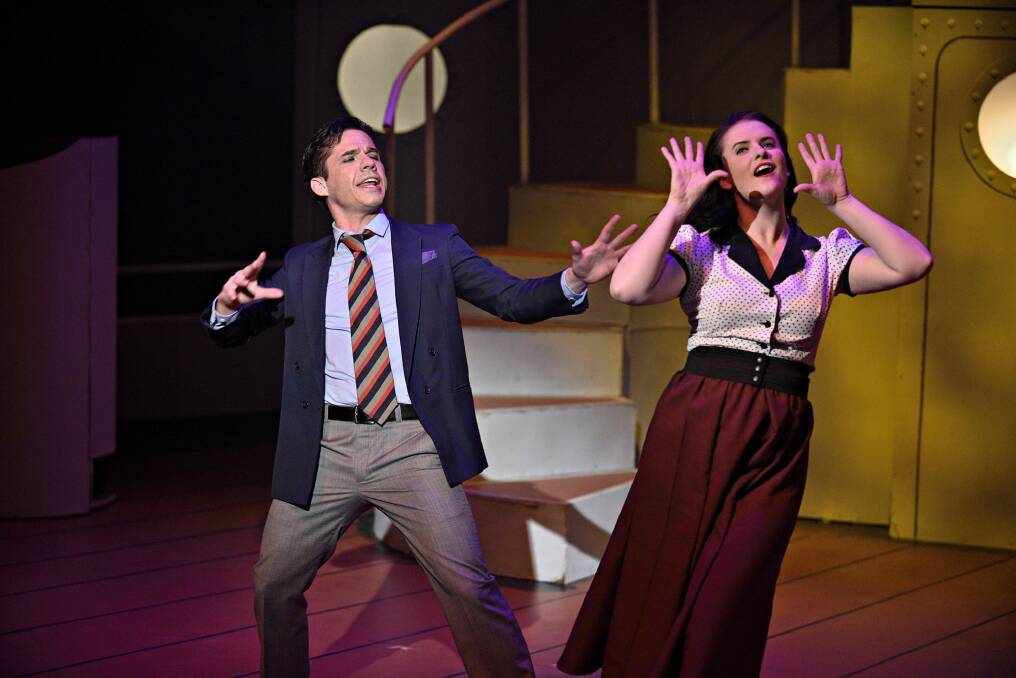 Marcus Hurley (as Billy Crocker) and Kelly Roberts (as Reno Sweeney) star in Canberra Philharmonic Society's <i>Anything Goes</I>. Photo: Ross Gould
