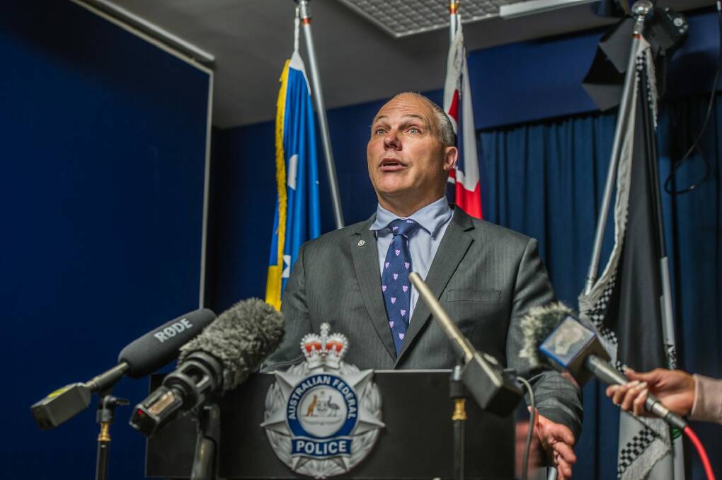 ACT Policing Detective Superintendent Scott Moller confirmed the identity of the three bodies found in the Bonner house fire as Anne Muhoro and her son Ezvin and daughter Furaha. Photo: karleen minney