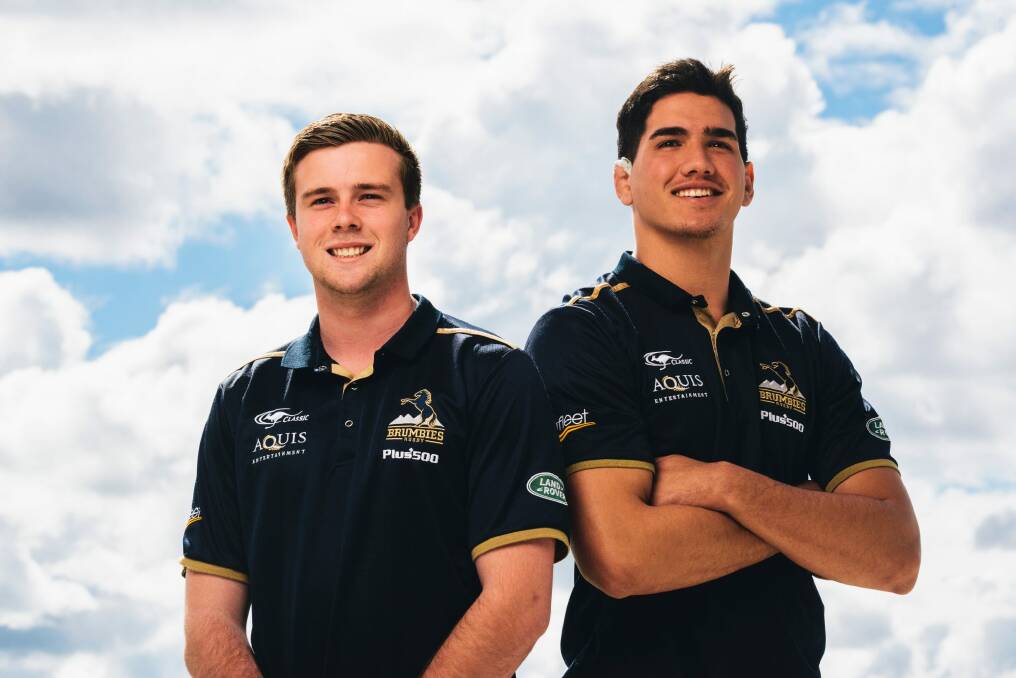 Mack Hansen and Darcy Swain have accepted Brumbies contracts for the 2018 season. Photo: Rohan Thomson
