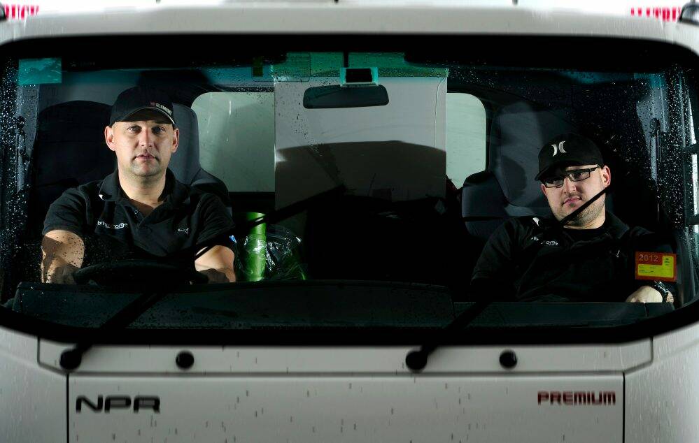Michael Serne and Loyzek Cervek have made a business out of delivering Ikea products. Photo: Stuart Walmsley