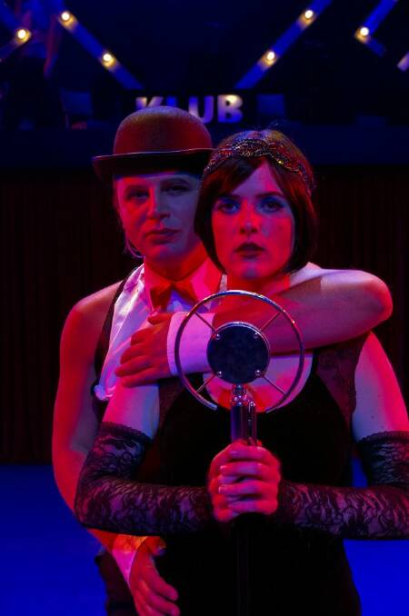 Jazzed up: Angel Dolejsi (the Emcee) and Kelly Roberts (Sally Bowles) in Cabaret. Photo: Hamish McConchie