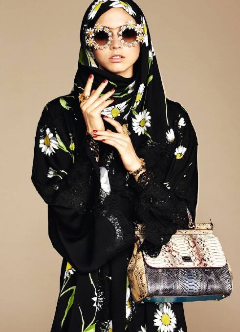 D&G focuses its decorative Sicilian spirit into a new range of hijab and abaya.  Photo: Dolce & Gabbana
