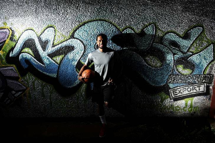 San Antonio Spurs and Boomers guard Patrick Mills pictured outside the Belconnen Basketball Centre in Canberra. Photo: STUART WALMSLEY