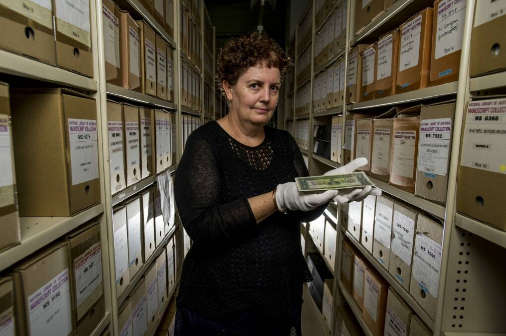 'The bigger story for us, that we're really only beginning to unfold, is what else is here': NLA Curator of Manuscripts Kylie Scroope. Photo: Jay Cronan