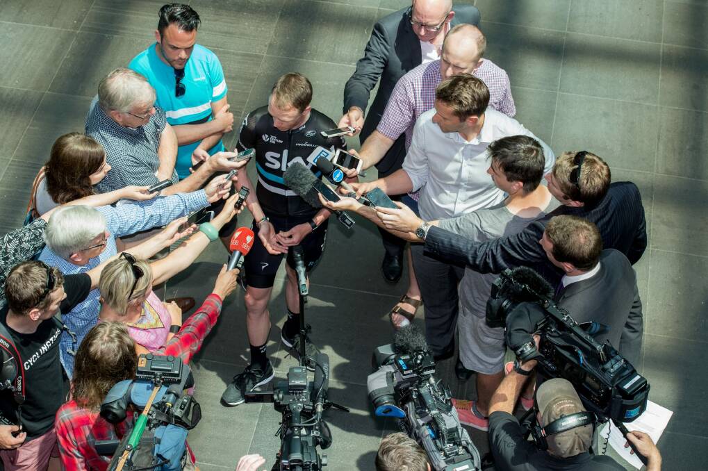 Chris Froome: The centre of attention. Photo: Penny Stephens