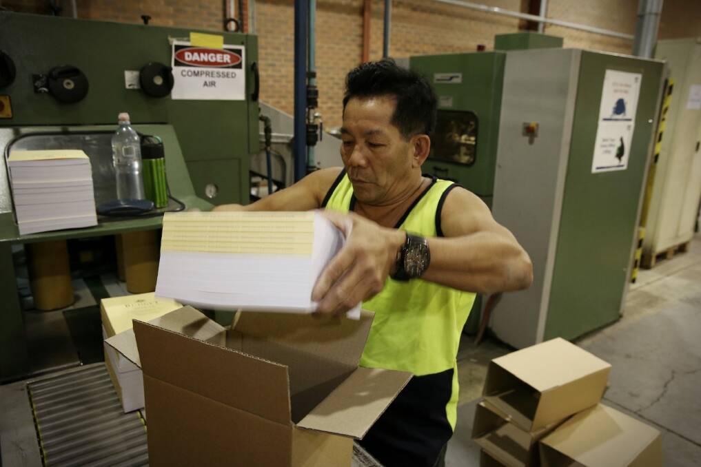 Last year's budget papers were printed and packed in Canberra the day before they were released. Photo: Andrew Meares