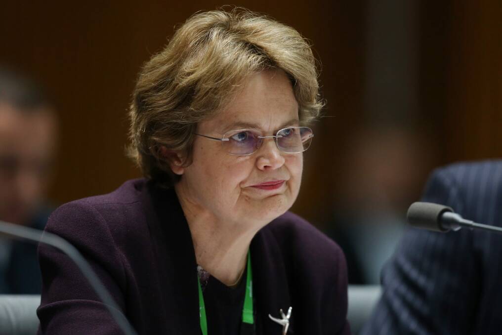 Department of Foreign Affairs and Trade secretary Frances Adamson at Senate estimates. Photo: Andrew Meares
