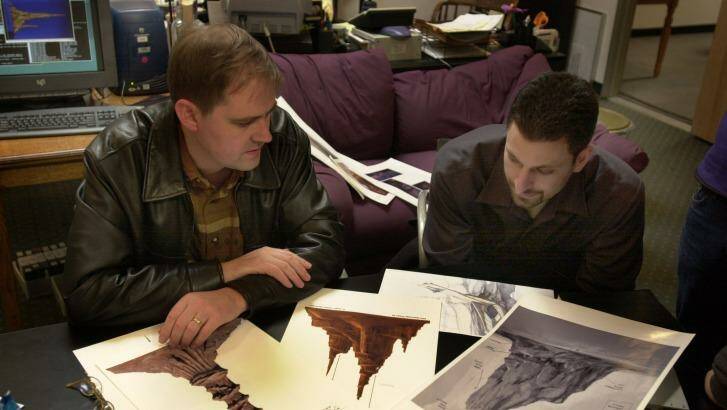 Force team: Ben (left) reviewing production artwork for Star Wars Episode II.