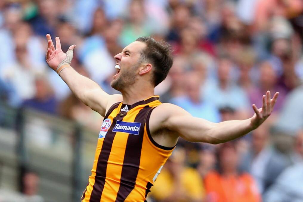 Matt Suckling celebrates a goal during the grand final. Photo: Getty Images