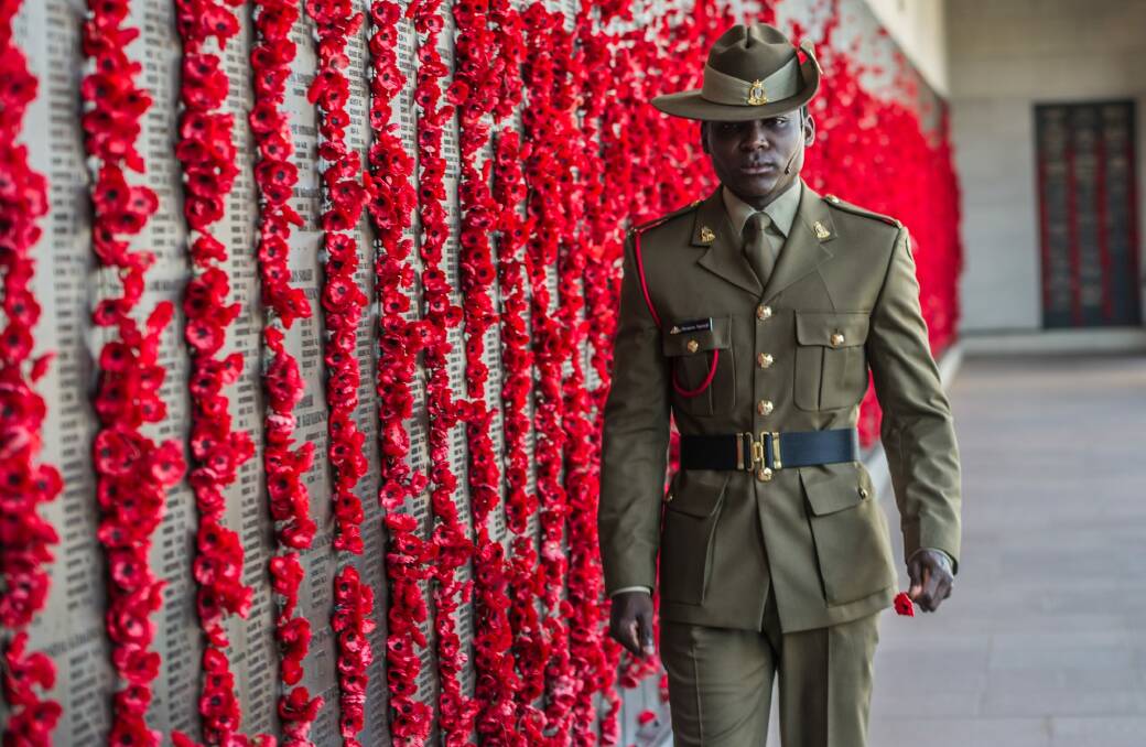 Private Theogene Ngamije joined the Australian Army to "pay back" the "beautiful nation, specifically the peacekeeping soldier that helped me."  Photo: Karleen Minney