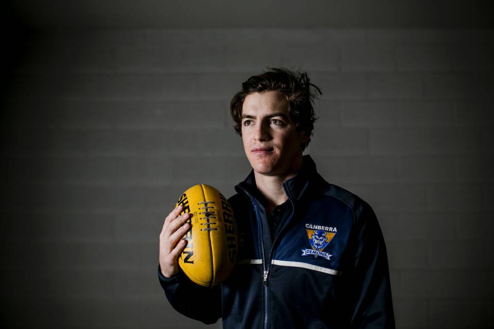 Canberra Demons player Jordan Harper has been dubbed the NEAFL's player to watch. Photo: Jamila Toderas