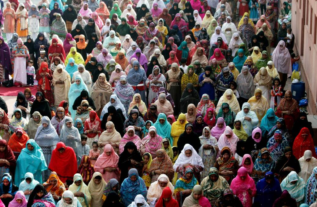Pakistani Muslims offer Eid al-Adha prayers in Lahore, Pakistan last year. Photo: AP
