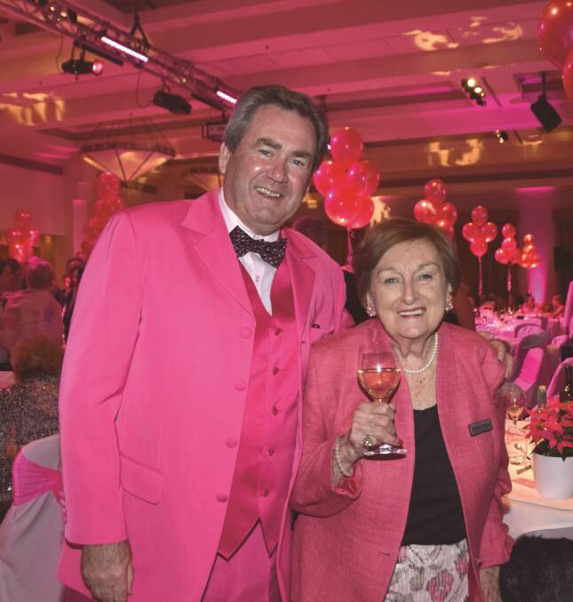 Paul Walshe and Dorothy Service at the 2015 Global Illumination Pink Dinner on October 22 at Hyatt Hotel, Canberra Photo: Supplied