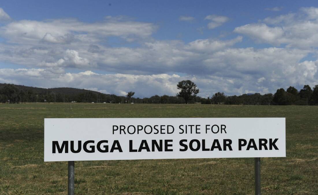 The site of the Mugga Lane solar farm. Photo: Graham Tidy