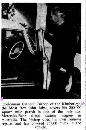 Bishop Jobst with his Binz. Photo: Canberra Times 