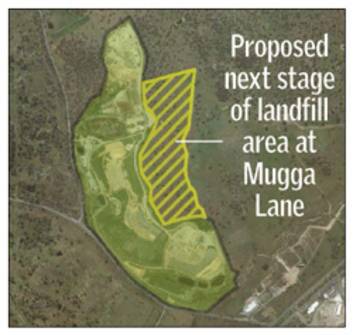An artist's rendering of the proposed next stage of landfill area at the Mugga Lane tip.