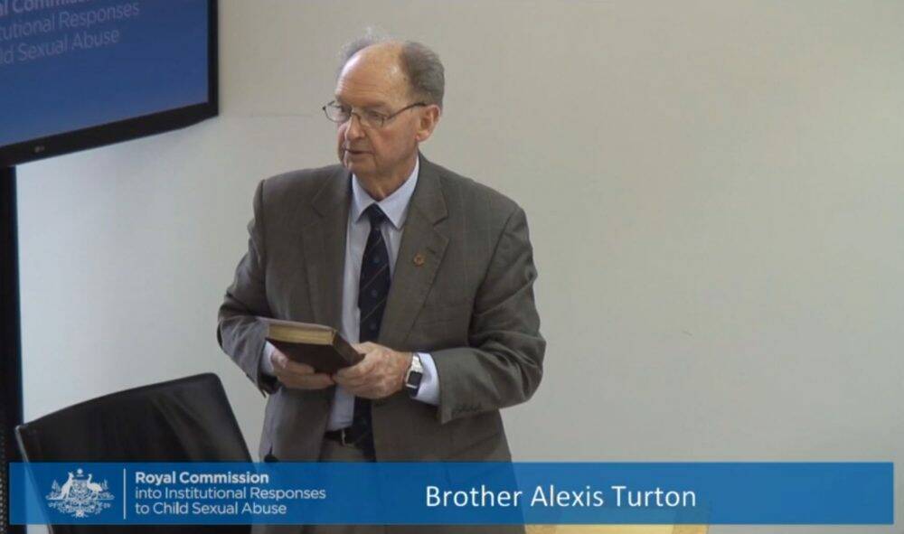 Marist Brother Alexis Turton at Wednesday's hearing of the Royal Commission into Institutional Responses to Child Sexual Abuse.